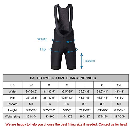 Santic Men's Padded Cycling Bib Shorts - Black