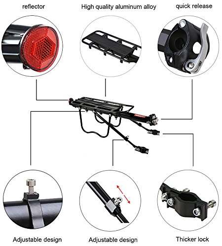 Adjustable Rear Bike Rack - 115lbs Capacity