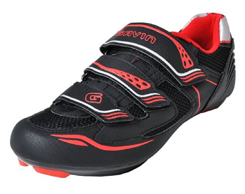 Gavin Men's Road Bike Shoes, Black/Red, 44 EU