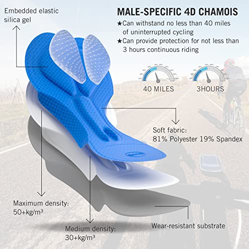 BALEAF Men's 4D Padded Cycling Bib Shorts