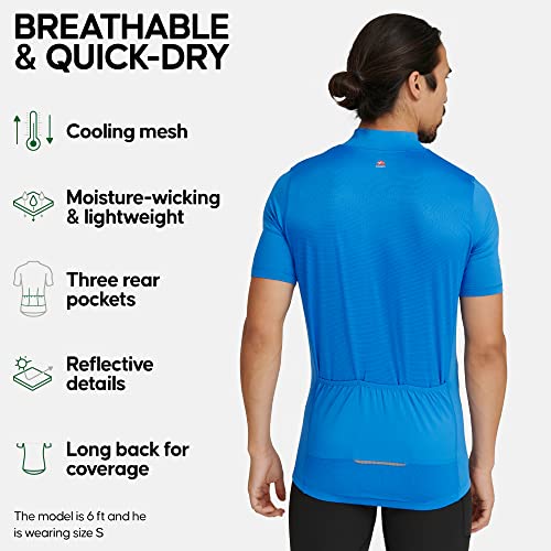 Men's Blue Cycling Jersey with Pockets - Danish Endurance