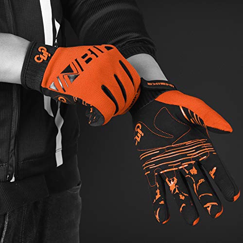 INBIKE Cycling Gloves for Men/Women Bike Gloves with Touchscreen-Padded Anti-Slip Mountain Biking MTB Bicycle Gloves for Cycling/Workout/Gym/Outdoor Orange L
