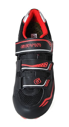 Gavin Men's Road Bike Shoes, Black/Red, 44 EU