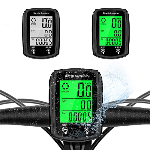 DonDofla Bike Computer and Bicycle Odometer Wired MPH KM/H Bike Speedometer with Automatic Wake-Up Cycling Speed Tracker LCD Display & Single Mileage & Multi-Functions & Calories Statistics