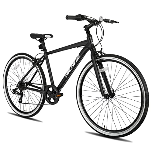 Hiland Hybrid Bike, Shimano Drivetrain 7 Speeds, 700C Wheels for Men Women Ladies Commuter Bike City Bike
