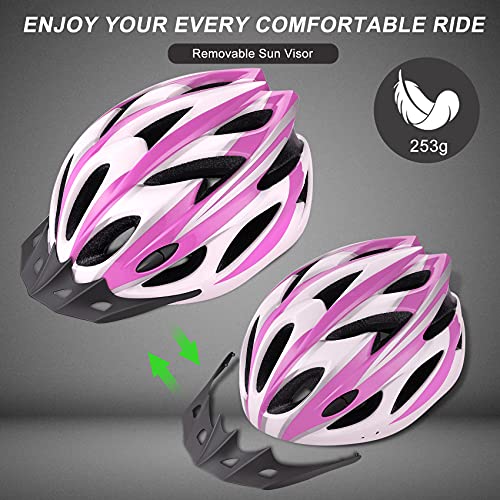 Zacro Adult Bike Helmet - Lightweight Bike Helmet for Men Women Comfort with Pads&Visor, Certified Bicycle Helmet for Adults Youth Mountain Road Biker