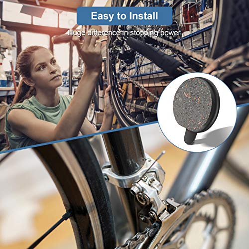 Scooter Brake Pads, Semi-Metal Bike Brake Pads, Bicycle Brake Pads, 4 Pairs Brake Pads for 10in Electric Scooter, 4mm / 0.2in