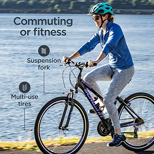 Schwinn Comfort Adult Hybrid Bike, 21-Speed, Black