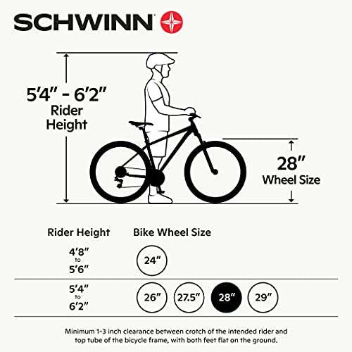 Schwinn Comfort Adult Hybrid Bike, 21-Speed, Black