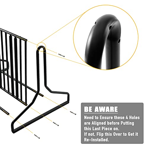 6 Bike Floor Parking Rack with Storage Hooks