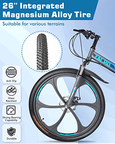 Zacro Mountain Bike, 24-Speed, Folding, Alloy Wheels