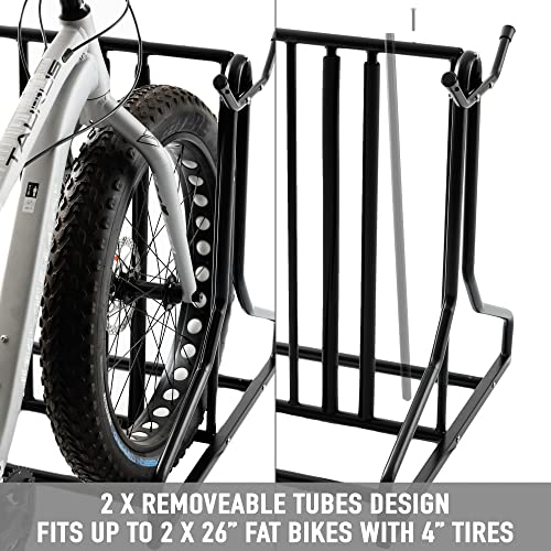 6 Bike Floor Parking Rack with Storage Hooks