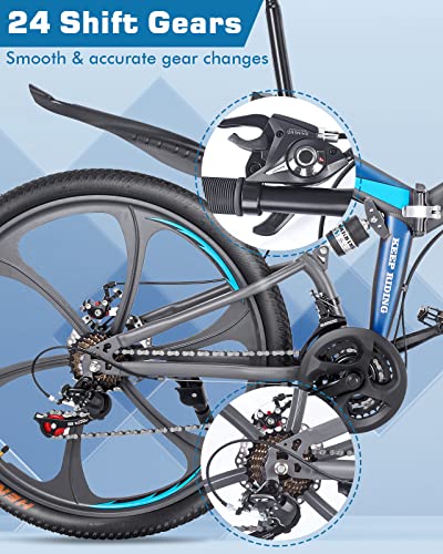 Zacro Mountain Bike, 24-Speed, Folding, Alloy Wheels