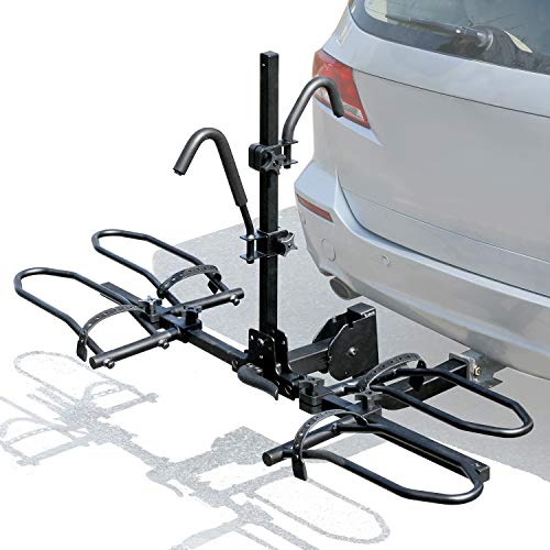 2-Bike Hitch Mount Platform Rack with Tray