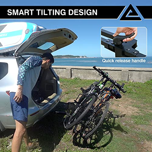 2-Bike Hitch Mount Platform Rack with Tray