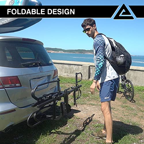 2-Bike Hitch Mount Platform Rack with Tray