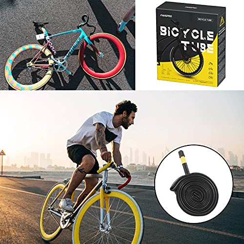 FANSPRO 2 Pack 700 x 35-43c Road Bike Inner Tubes, 48mm Schrader Valve Premium Quality Butyl Inner Tube with 2 Tire Levers