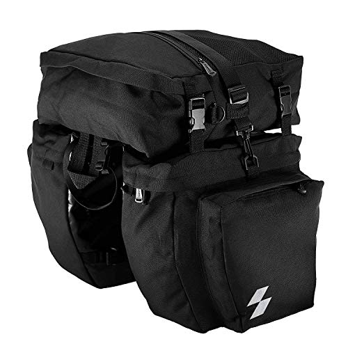 Sahoo 3-in-1 Bike Rear Panniers: 37L Capacity