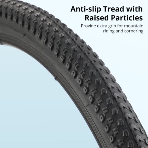 yeesport 2 Pcs Mountain Bike Tires 20” X 1.95” with 2 Pcs Bike Tubes 20” X 1.90”- 2.125” AV 32mm Valve, Beach Cruiser Bike Replacement Tires & Tubes, Puncture-Resistant Bicycle Tires
