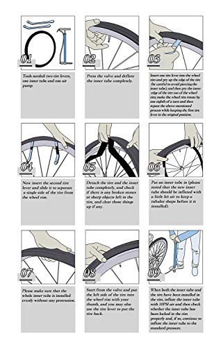 FANSPRO 2 Pack 700 x 35-43c Road Bike Inner Tubes, 48mm Schrader Valve Premium Quality Butyl Inner Tube with 2 Tire Levers