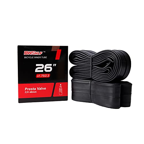 BWSHLF 26" Mountain Bike Inner Tubes (2 Pack), Presta Valve 48mm Fit 1.95-2.125 Durable Butyl Rubber Bicycle Inner Tire Tube, MTB 57-559