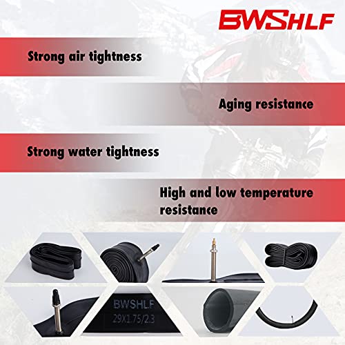 BWSHLF 26" Mountain Bike Inner Tubes (2 Pack), Presta Valve 48mm Fit 1.95-2.125 Durable Butyl Rubber Bicycle Inner Tire Tube, MTB 57-559