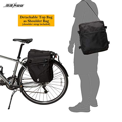 Sahoo 3-in-1 Bike Rear Panniers: 37L Capacity