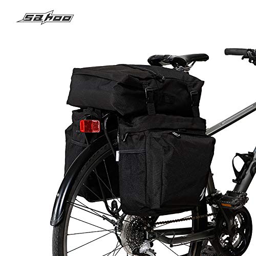 Sahoo 3-in-1 Bike Rear Panniers: 37L Capacity