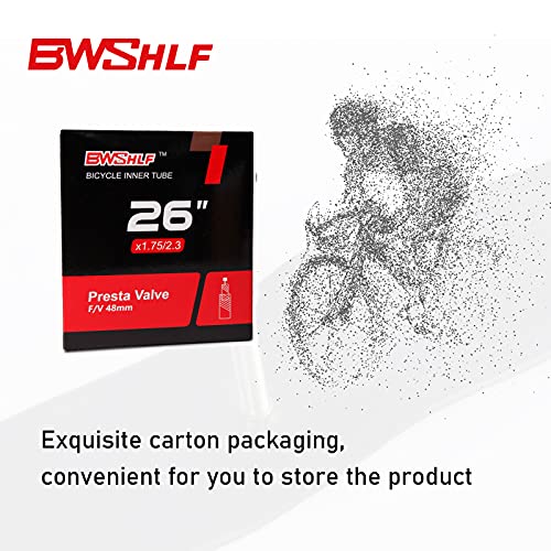 BWSHLF 26" Mountain Bike Inner Tubes (2 Pack), Presta Valve 48mm Fit 1.95-2.125 Durable Butyl Rubber Bicycle Inner Tire Tube, MTB 57-559