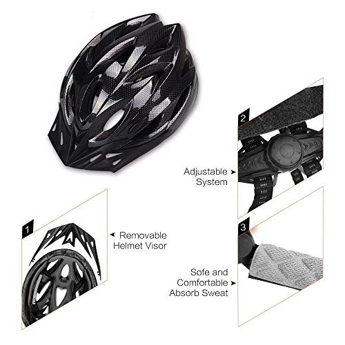Lightweight Adult Bike Helmet with Airflow (Black)