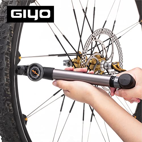 GIYO Bike Pump with Gauge - HP HV Max