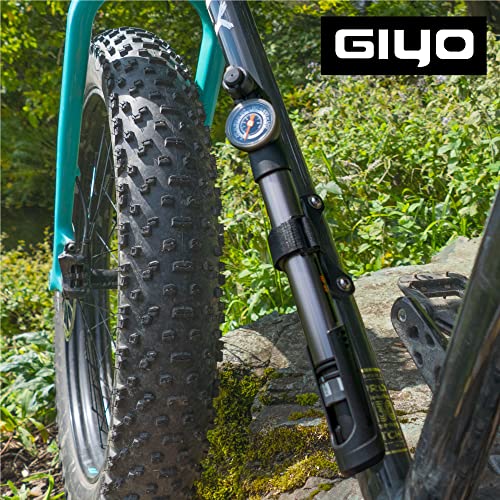 GIYO Bike Pump with Gauge - HP HV Max