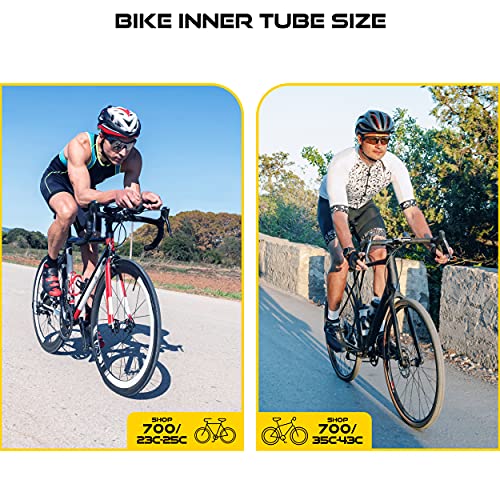 Ultraverse Bike Inner Tube for 700x23-25c, 28 inch Bicycle Wheel Sizes with 48mm Presta Valve - Butyl Rubber Tubes for Road and Gravel Bikes - 2 Tubes with 2 tire levers Included