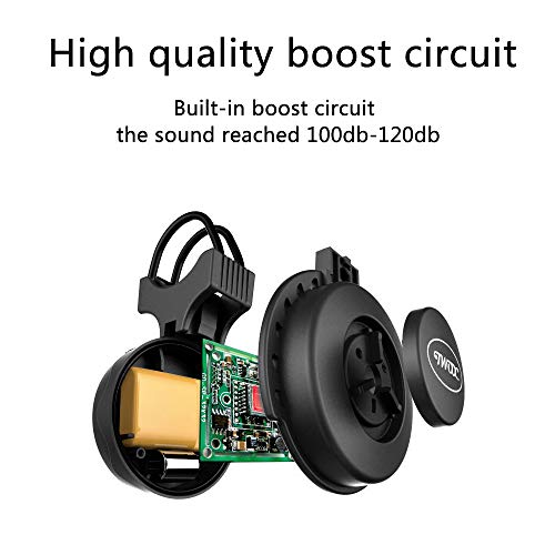 Electric Bike Horn Electronic Bicycle Bell 100-120 DB Waterproof 4 Sound Modes with Rechargeable Battery (Black)