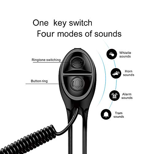 Electric Bike Horn Electronic Bicycle Bell 100-120 DB Waterproof 4 Sound Modes with Rechargeable Battery (Black)