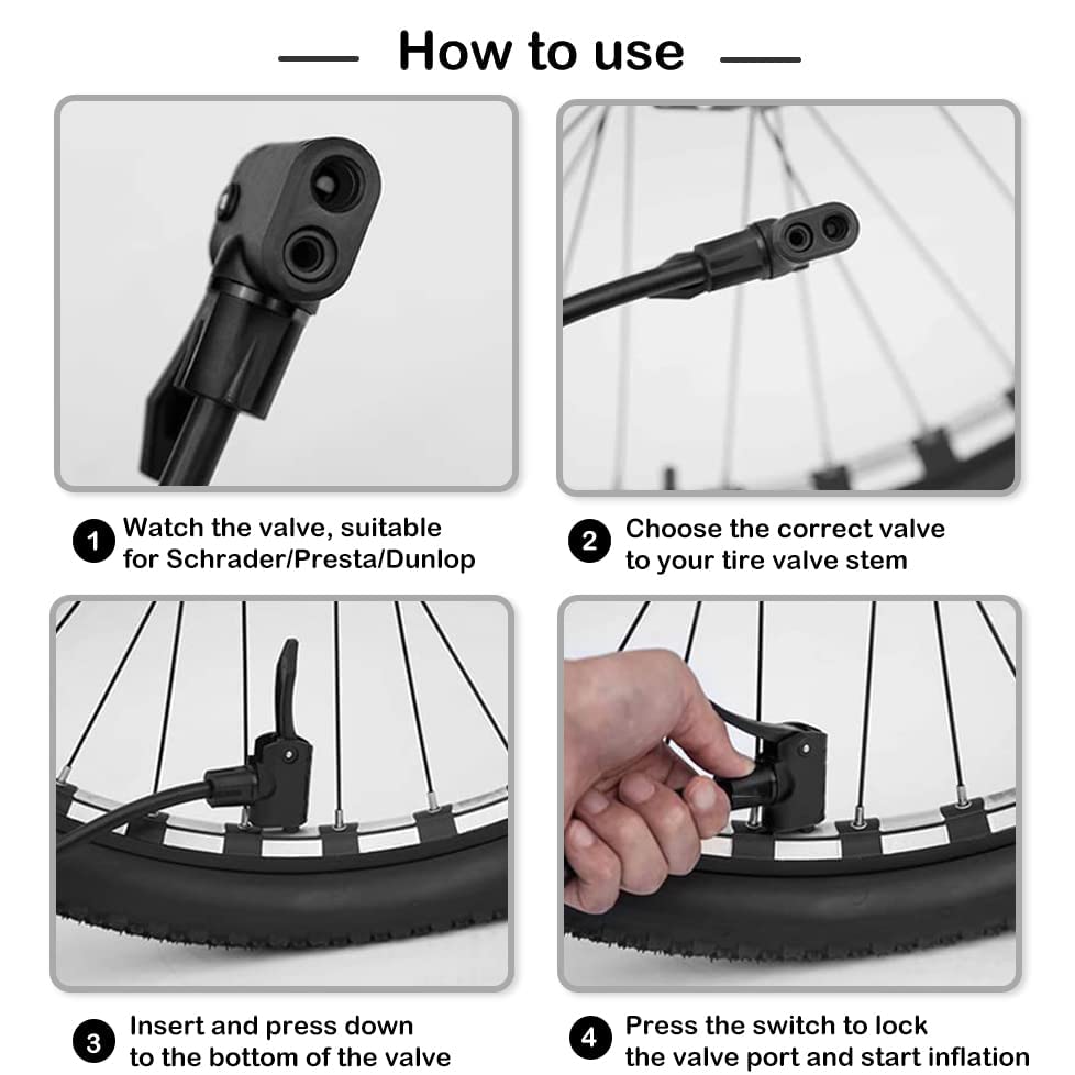 150 PSI Bike Pump with Dual Valves