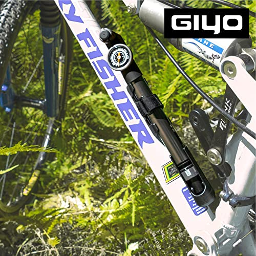 GIYO Bike Pump with Gauge - HP HV Max