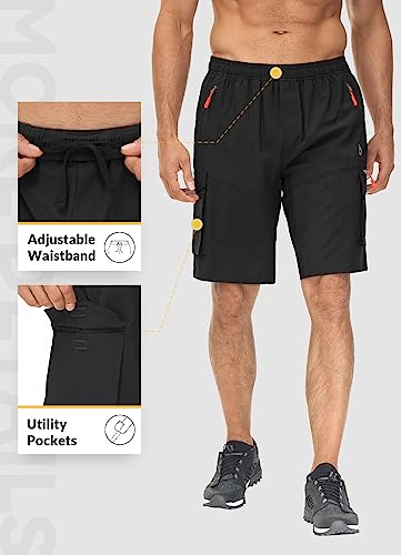 BALEAF Mountain Bike Shorts for Men 3D Padded Loose-fit MTB Cycling Bicycle Lightweight Zipper Pockets Black M