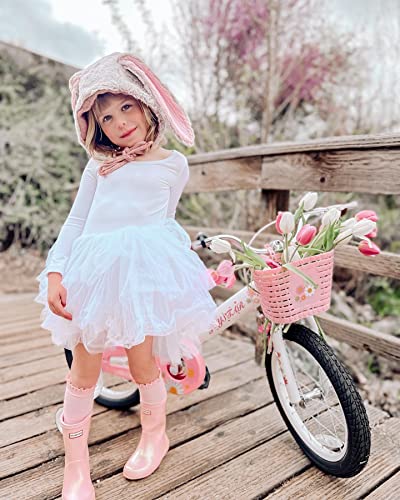 JOYSTAR Little Daisy 12 Inch Kids Bike for 2 3 4 Years Girls Toddler Bike with Training Wheels Princess Kids Bicycle with Basket Bike Streamers Toddler Cycle Bikes White