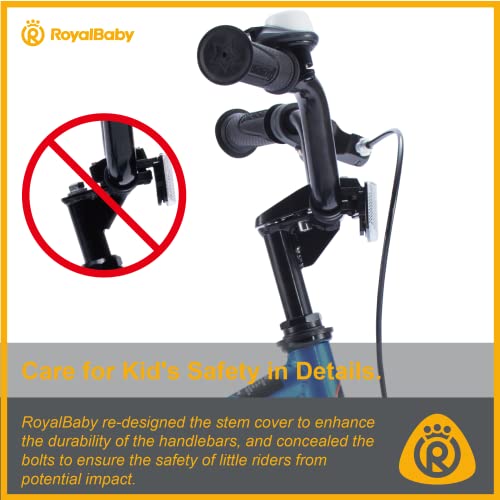 RoyalBaby Freestyle Toddlers Kids Bike 12 Inch Childrens Learning Bicycle with Training Wheels Boys Girls Beginners Ages 3-4 Years, Blue