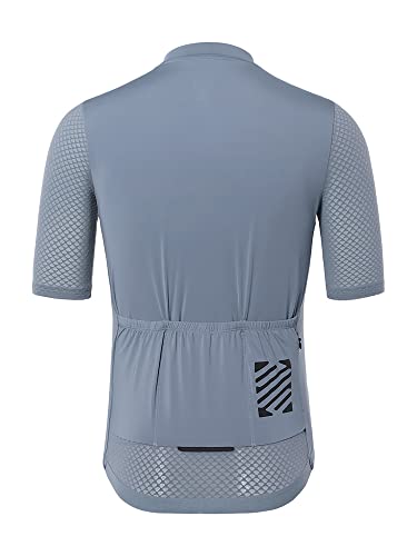 ARSUXEO Men's Ultra-Light Cycling Jersey Grey (Large)