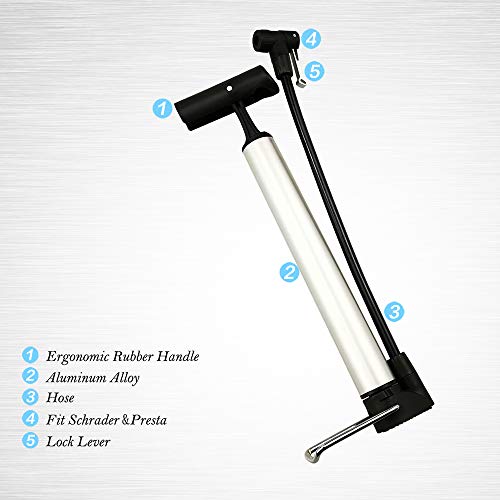 ZUKKA Portable Mini Bike Pump for Mountain & Road Bikes