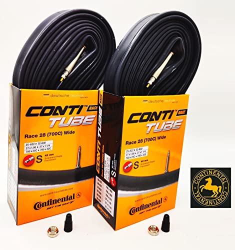 Continental Race 28" Wide 700x25-32c Inner Tubes - 42mm Presta Valve (Pack of 2 w/Conti Sticker)