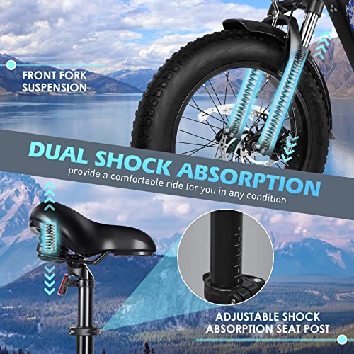 Zacro Fat Tire Electric Bike, 500W, 20MPH