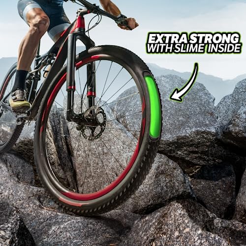Slime 30045 Bike Inner Tube with Slime Puncture Sealant, Extra Strong, Self Sealing, Prevent and Repair, Schrader Valve, 26" x 1.75-2.125"