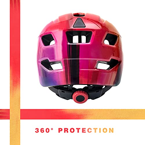OnBros Kids Bike Helmet - Bike Helmet for 5-14 Boys or Girls with Visor, Children Bicycle Helmet for Skateboard Mountain Scooter Road Cycling, Lightweight and Adjustable 50-57CM (Rainbow1)