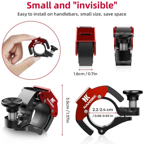 NANSIKE Red Mini Bike Bell, 100dB, Upgraded