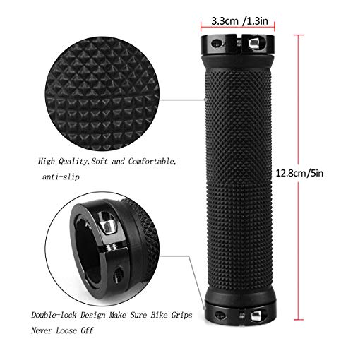 Platt Bicycle Handle Bar Grips Colorful Rubber Mushroom Grips for BMX/MTB Bikes (2 Pairs) (White+end caps)