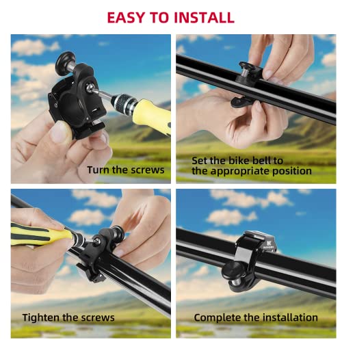 NANSIKE Red Mini Bike Bell, 100dB, Upgraded