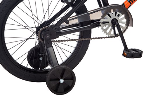 Mongoose Switch Kids BMX Bike, Boys and Girls Bicycle Ages 5-8 Years, 18 Inch Wheels, Bike with Training Wheels, Low Stand Over Frame, Foot and Hand Brakes,Black